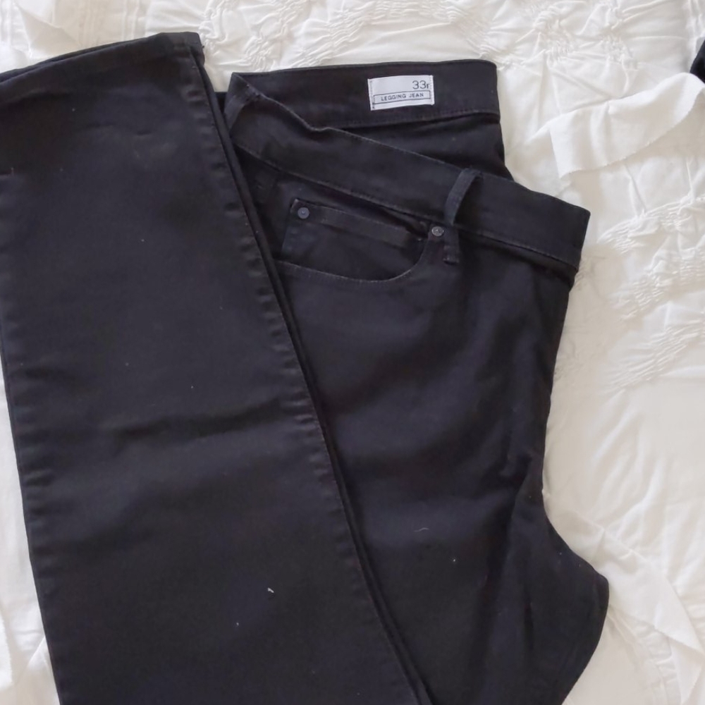 GAP jeans black legging Sz 33r